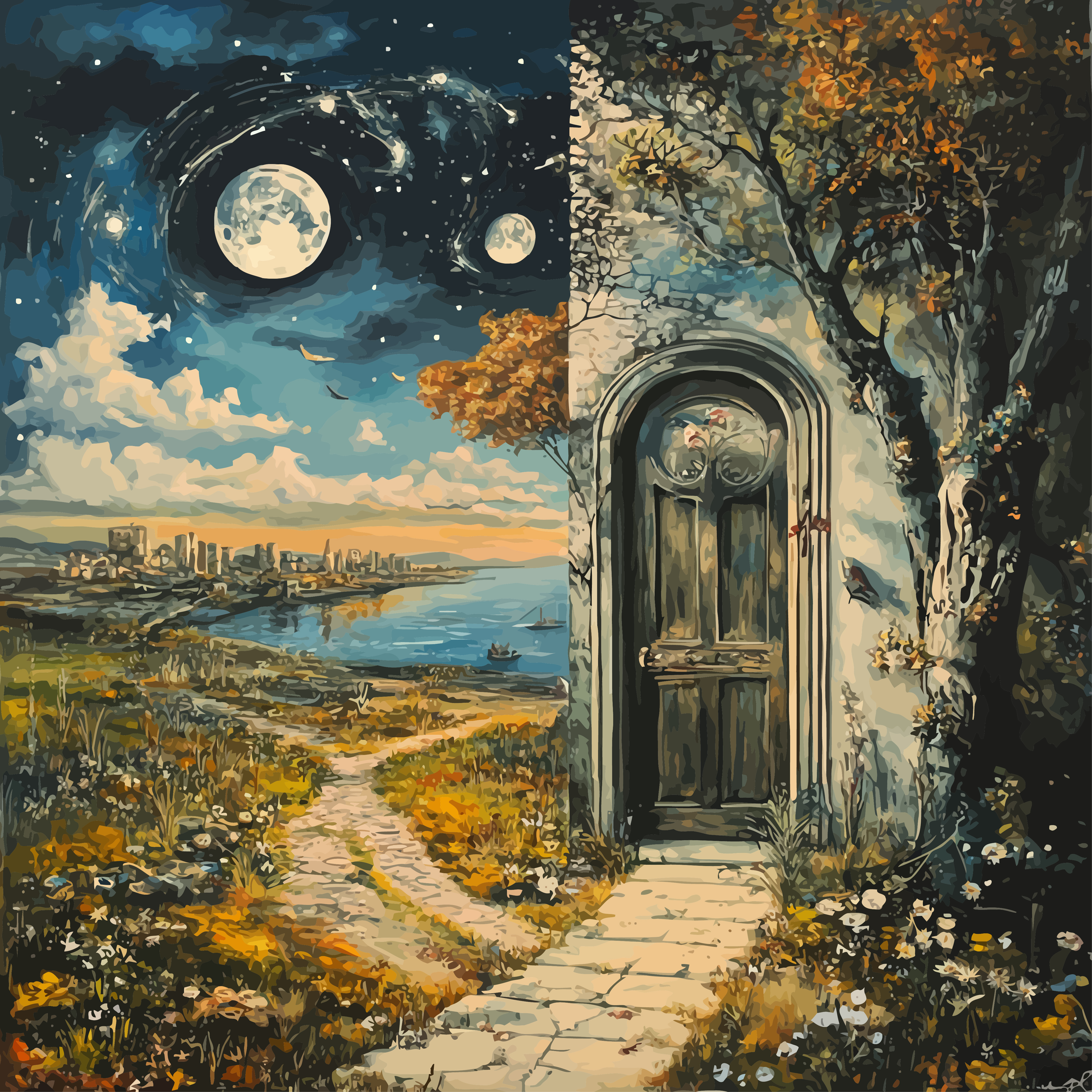 Alle Malen-nach-Zahlen-Bilder Dual Realm Door