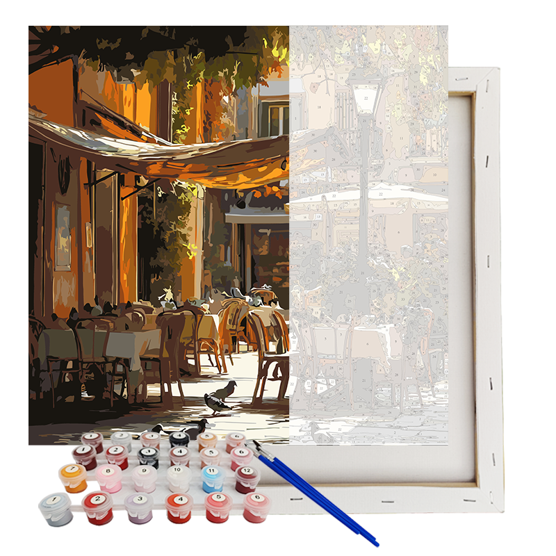 Paint By Numbers Autumn Cafe Scene