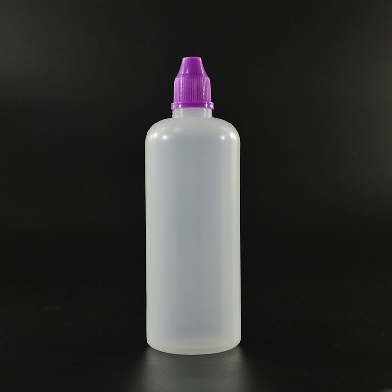 Small Translucent Plastic Dropper Oil Bottle with Screw Cap