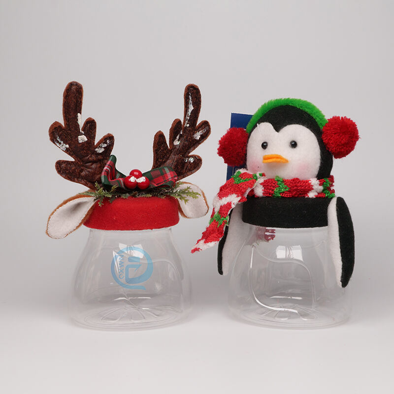 Christmas Series Plastic Jar Packaging for Food Santa Claus Toy Decoration Jar