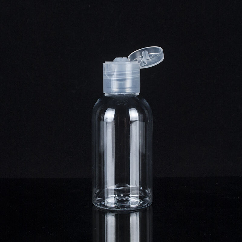 Plastic fles met flip top dop PET Squeeze Transparent Haarlotionfles