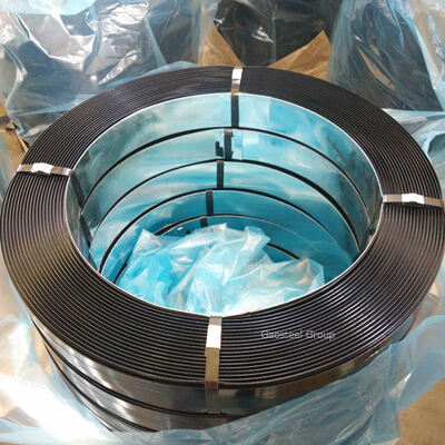 Black painted steel strapping