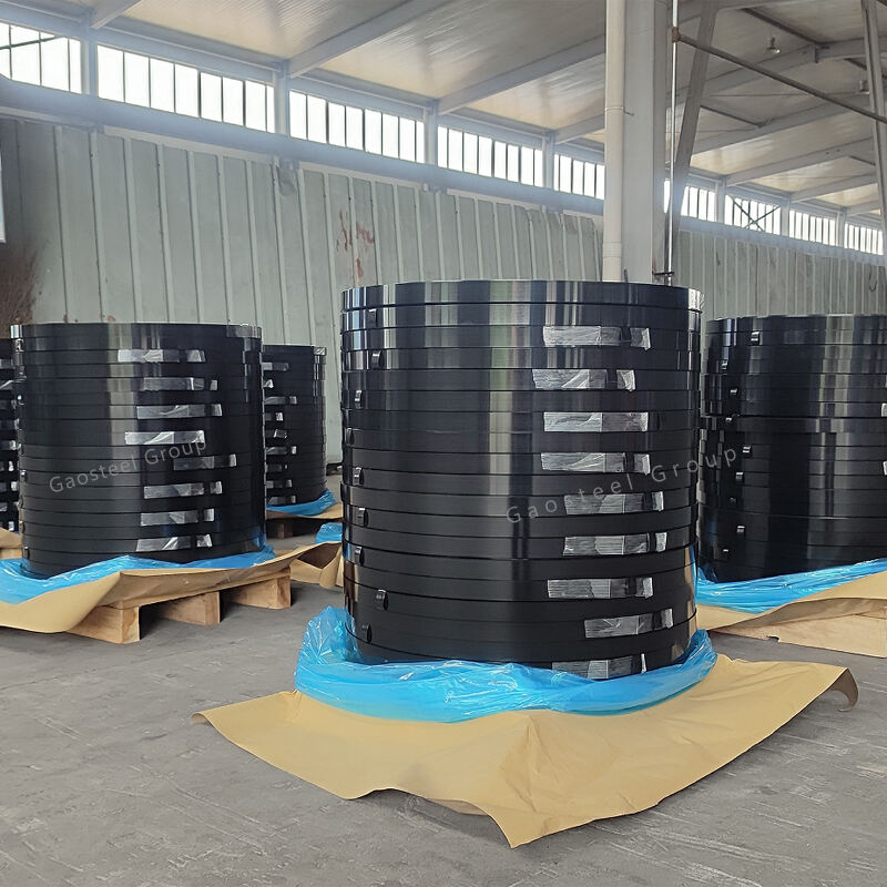 Black painted steel strapping
