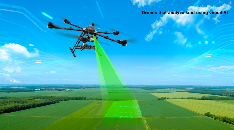 Drones that analyze land using visual AI