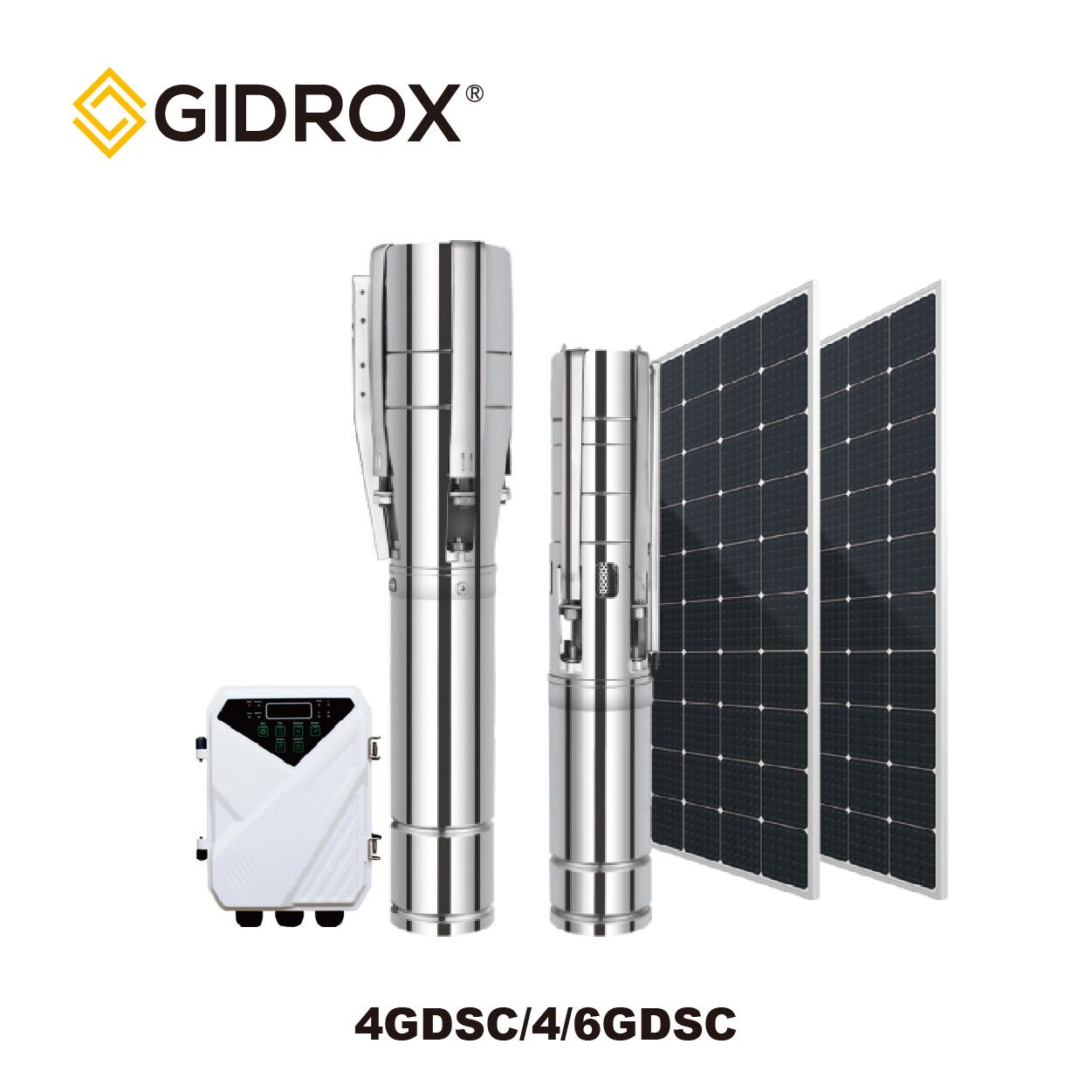 GIDROX 4”/6” BOMBA SOLAR DC SEM ESCOVA COM IMPELLOR S/S - 4GDSC/4/6GDSC
