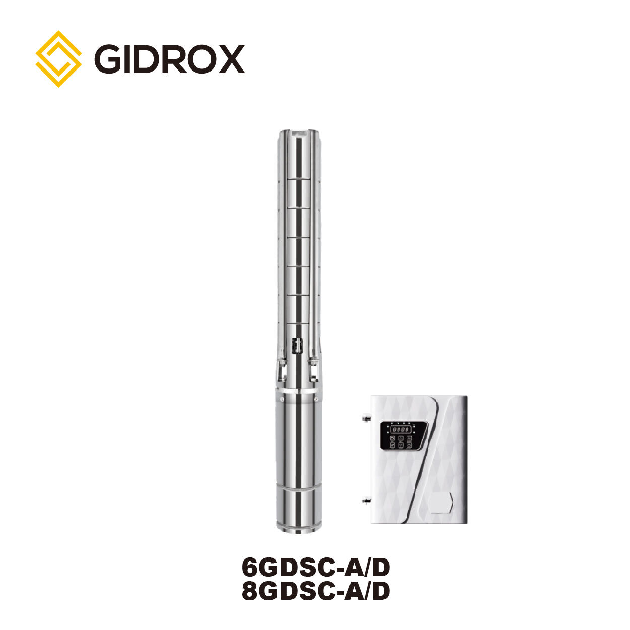 GIDROX 6”AC/DC BRUSHLESS SOLAR PUMP  WITH S/S IMPELLER-6GDSC-A/D 8GDSC-A/D