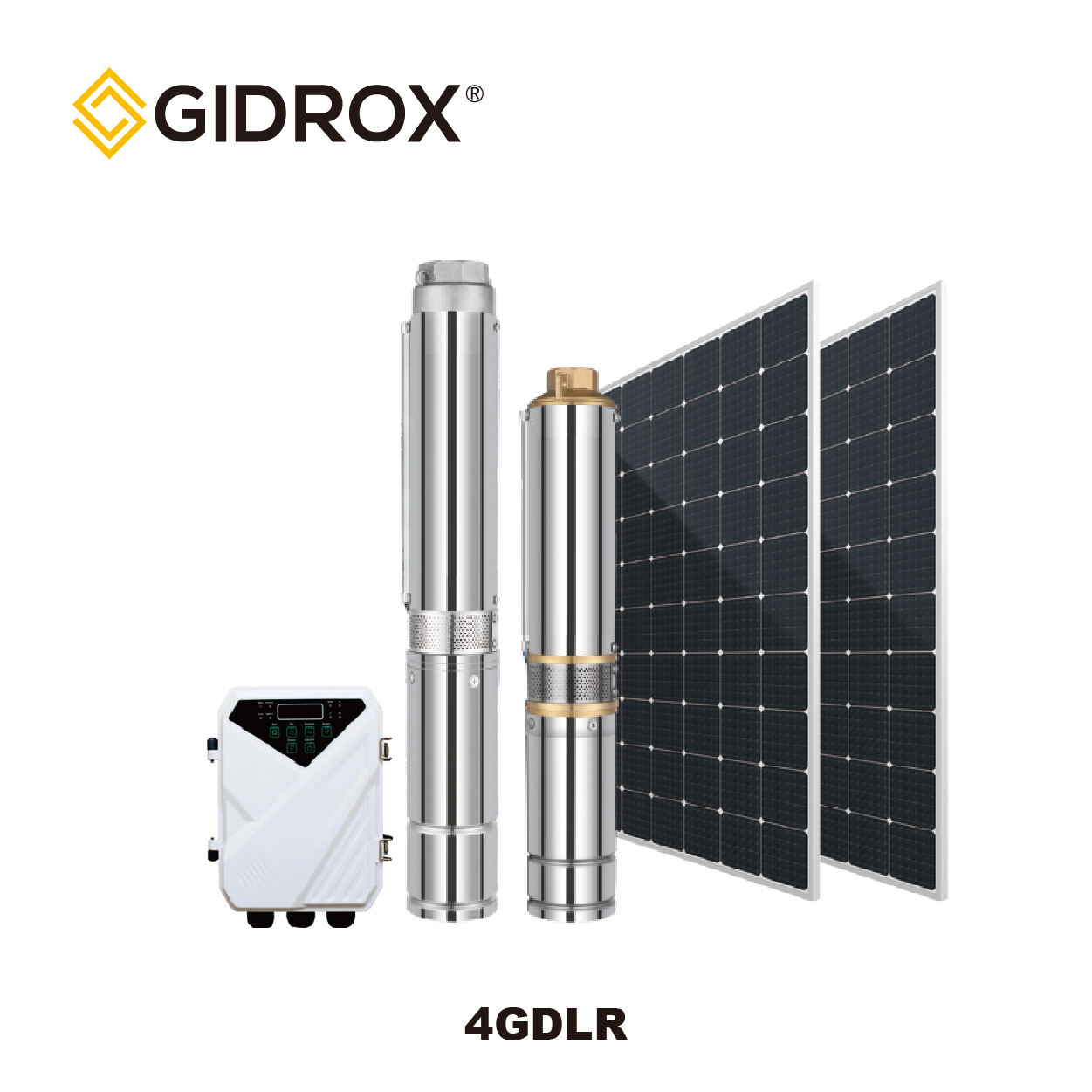 GIDROX 4” BOMBA SOLAR DC SEM ESCOVA COM IMPELLOR DE PLÁSTICO - 4GDLR