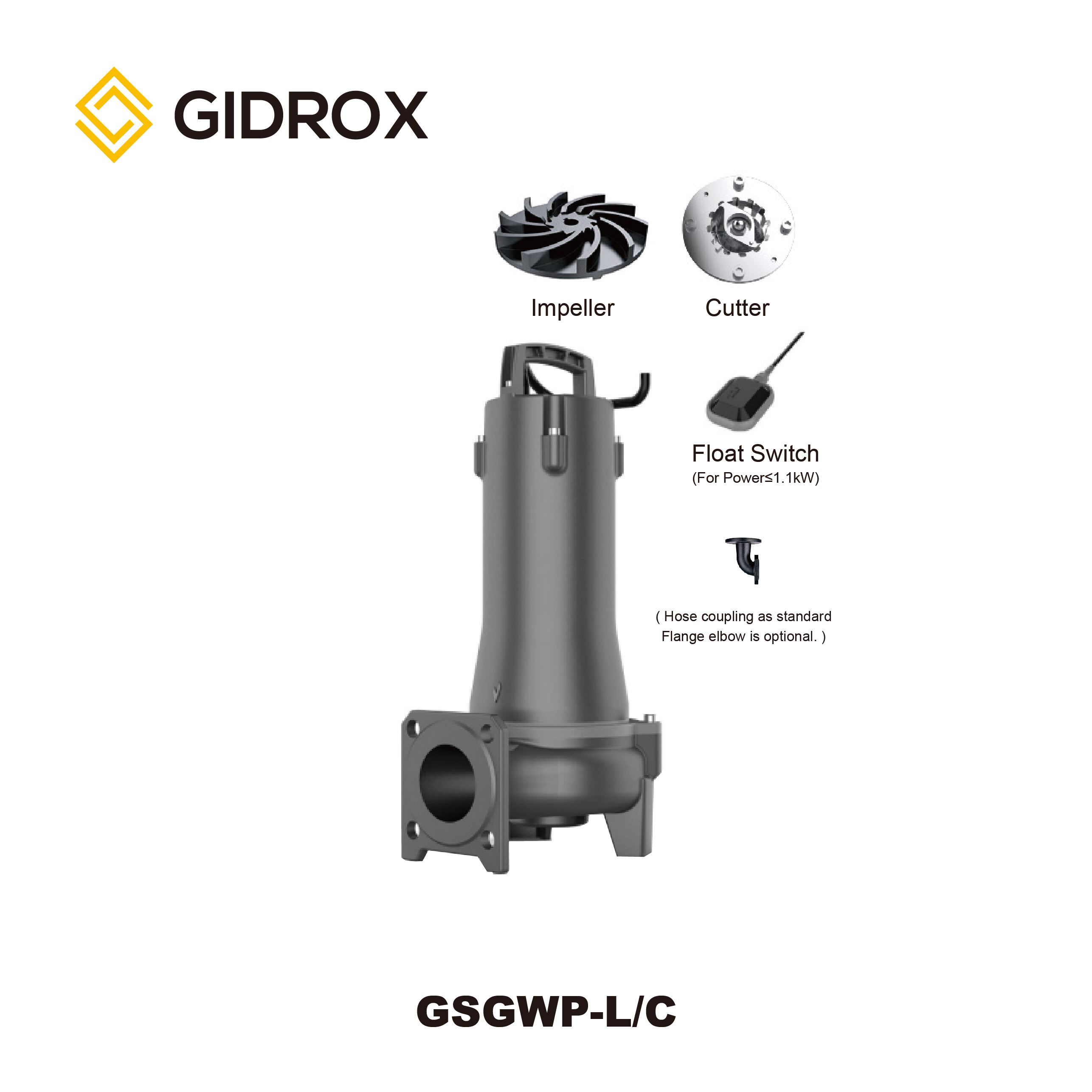 GIDROX SUBMERSIBLE SEWAGE PUMP-GSGWP-L/C