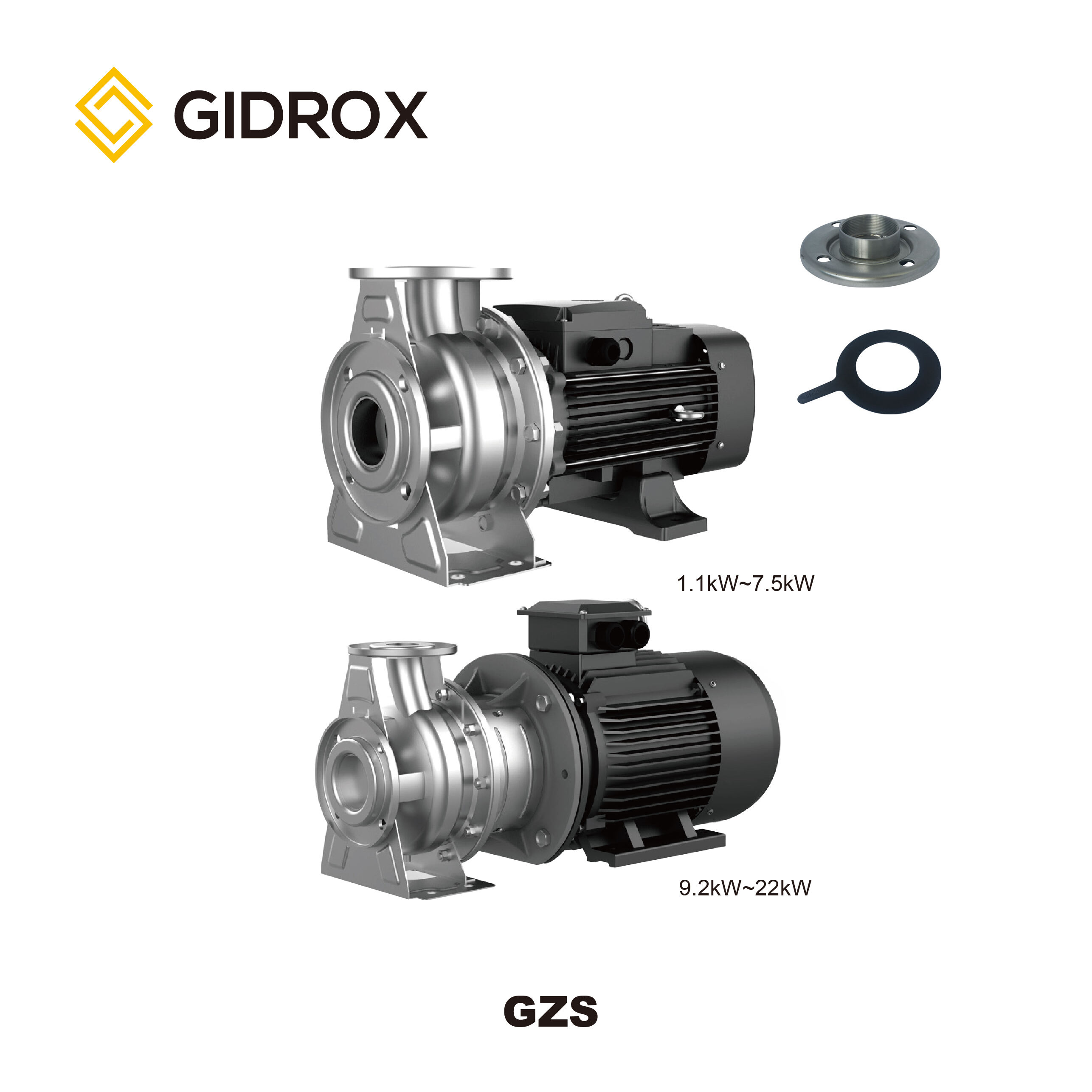 GIDROX STAINLESS STEEL STANDARD CENTRIFUGAL PUMP-GZS