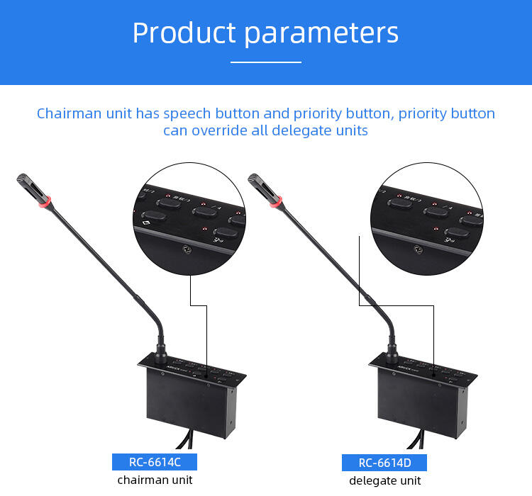 RC-6614C/D Surface Mounted Digital Conference System Microphone supplier