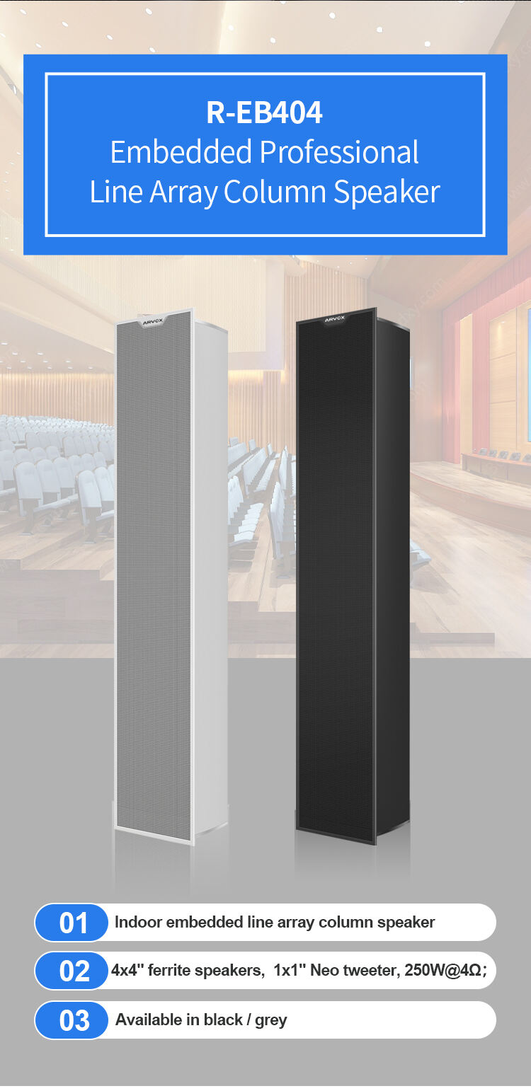 R-EB404 Indoor embedded line array column speaker 4*4″ ferrite speakers 250W@4Ω supplier