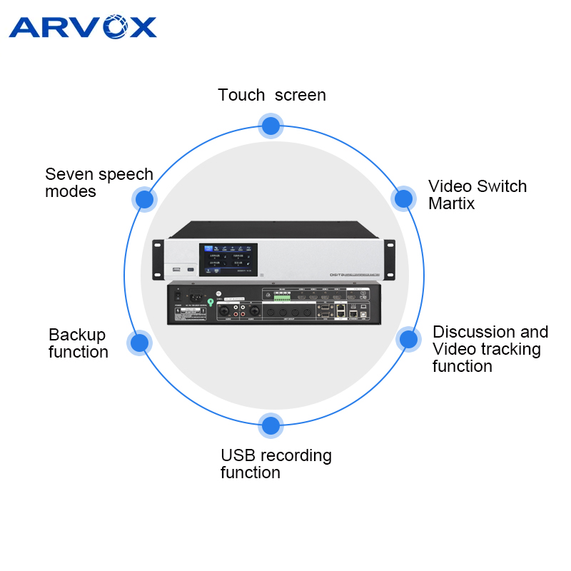 Professional meeting room discussion video tracking camera audio video wired digital conference system