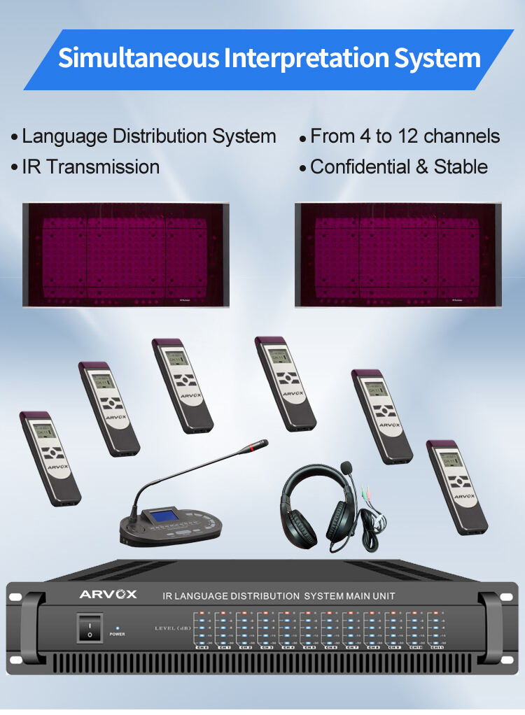 IR wireless interpretation booth console headset system devices conference translations simultaneous interpreation system manufacture