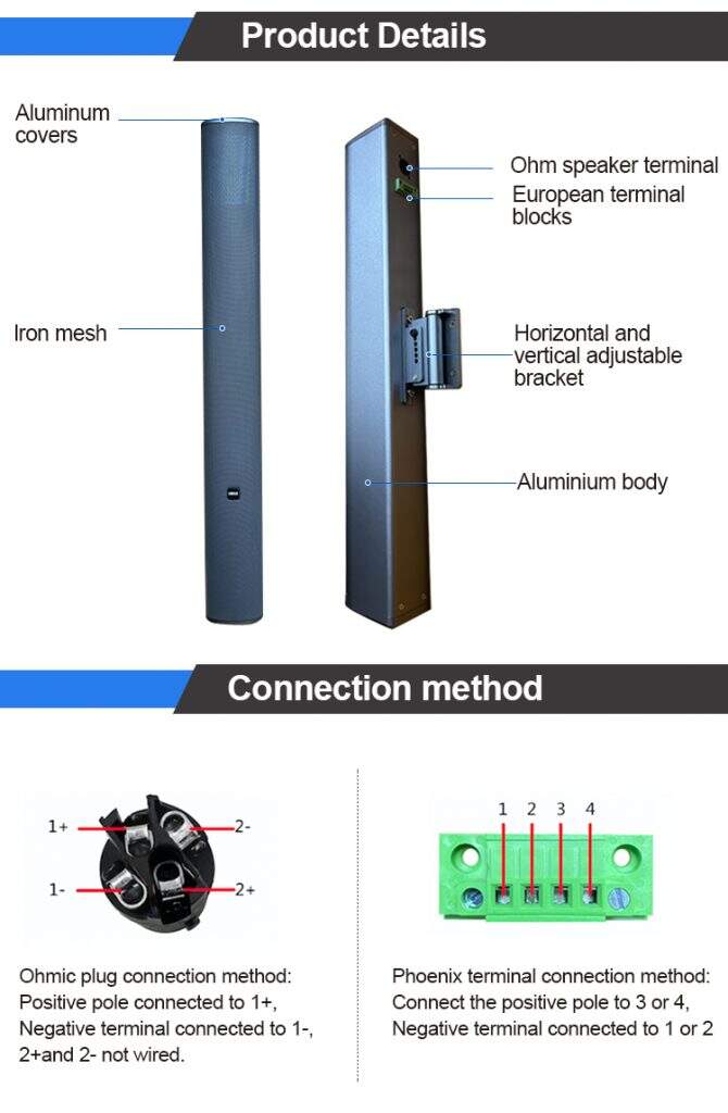 R-QA425 Line array column speaker 4*2.5″ NEO speakers 100W@4Ω factory