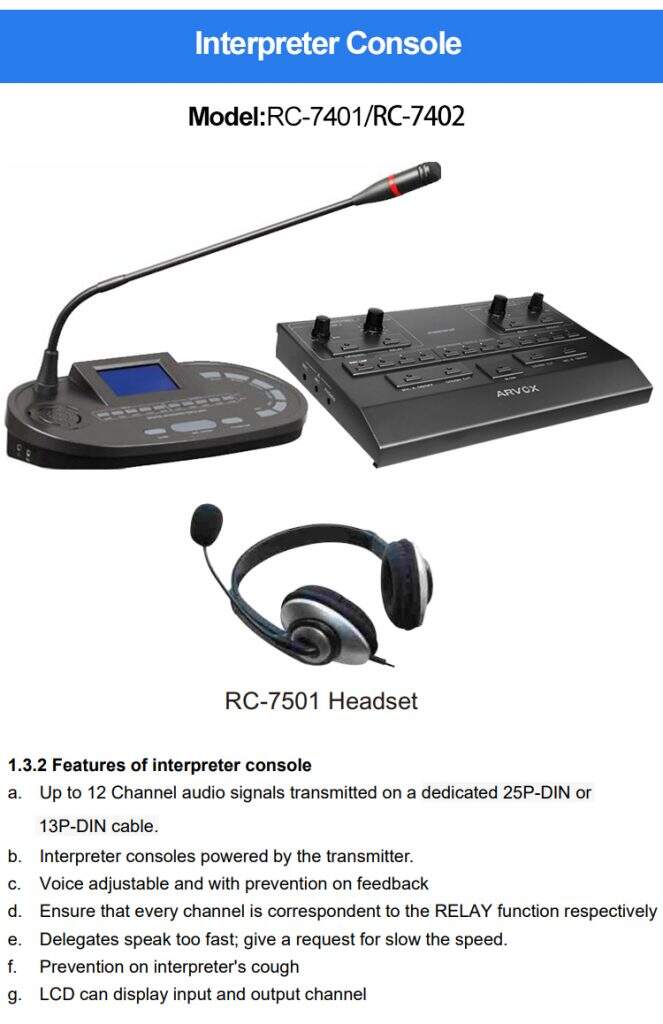 RC-7000 Series IR wireless simultaneous language distribution system 4/6/8/10/12 channel factory