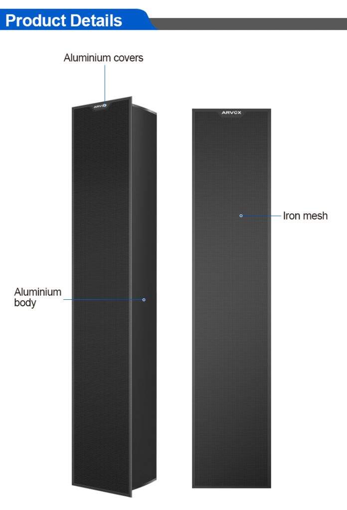 R-EB404 Indoor embedded line array column speaker 4*4″ ferrite speakers 250W@4Ω factory