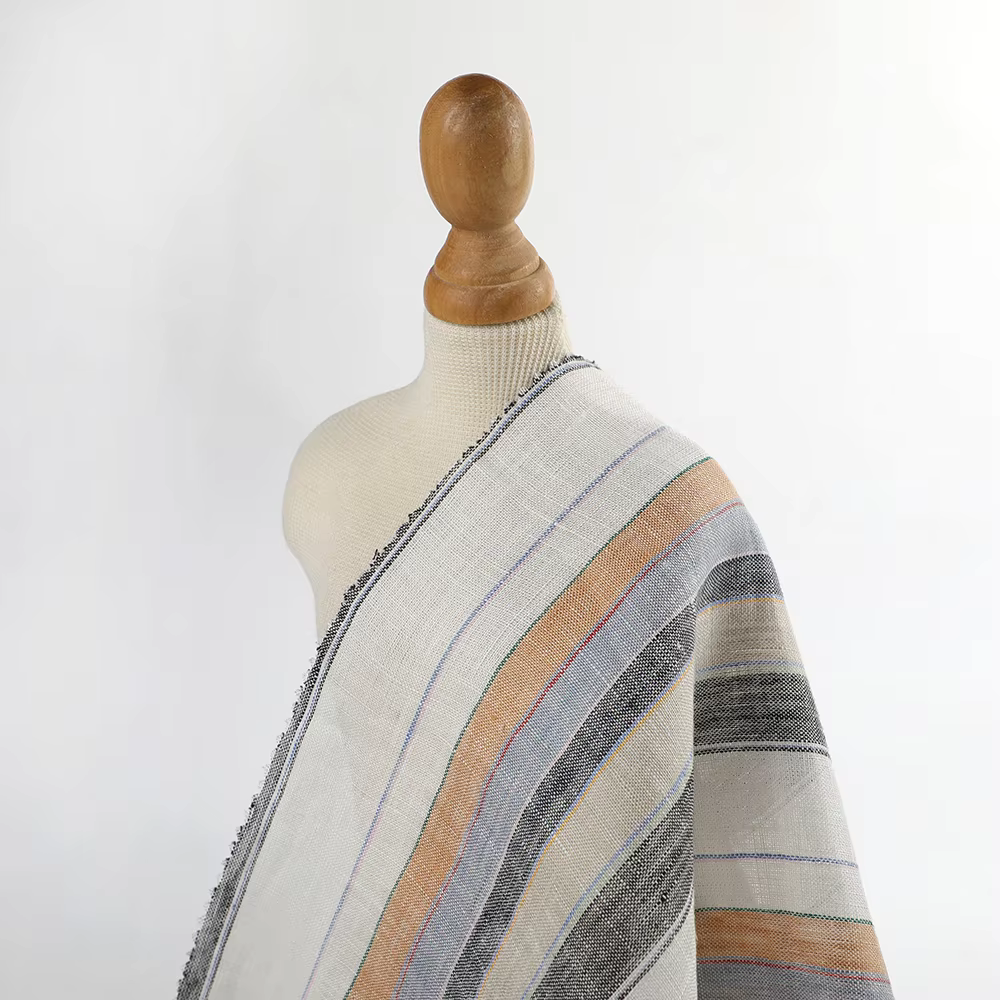 Manufacturer Wholesale Cheap Price 100% Pure White Flax Linen Fabric for Clothing Woven Garment Shirt Dress linen fabric factory