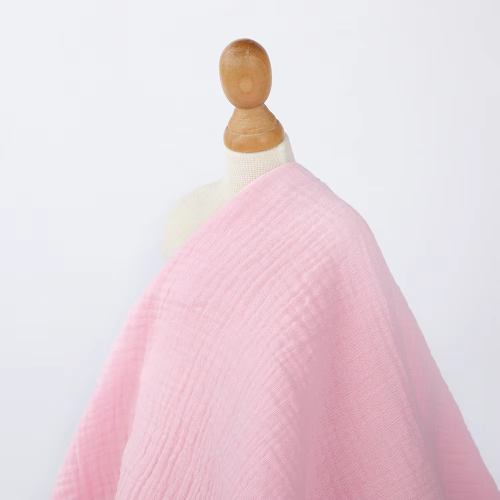 High Quality Wholesale Factory Woven Fabric Solid Color Crinkle Fabric Pure Cotton for Girls Women's Clothing Dress Shirt factory