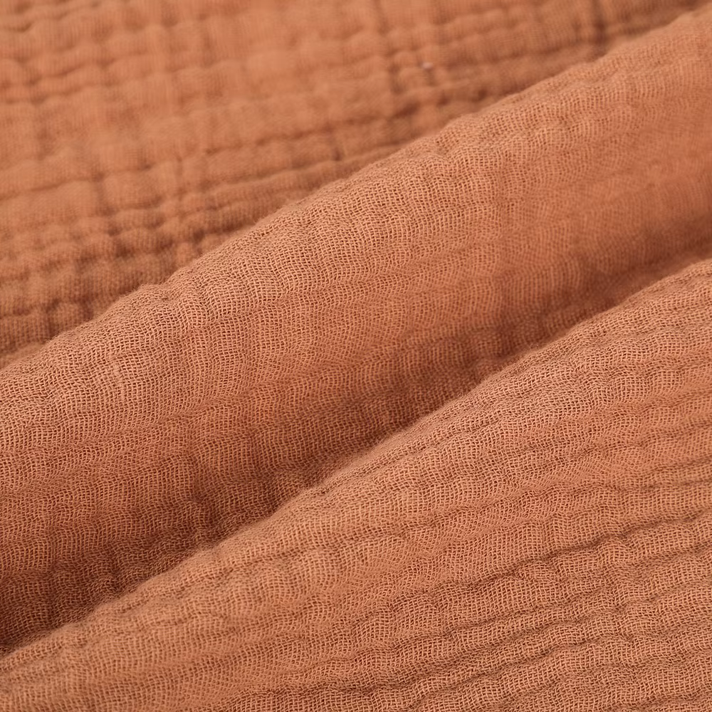 High Quality Wholesale Factory Woven Fabric Solid Color Crinkle Fabric Pure Cotton for Girls Women's Clothing Dress Shirt supplier