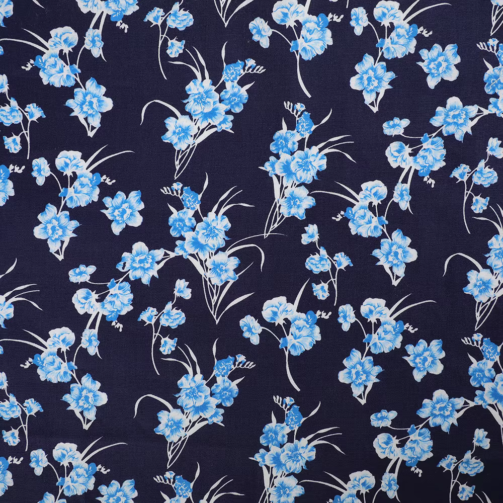Factory Direct Sales Quality Assurance White and Blake Floral Printed Fabric Cotton SP for Girls Women's Clothing Dress Shirt supplier