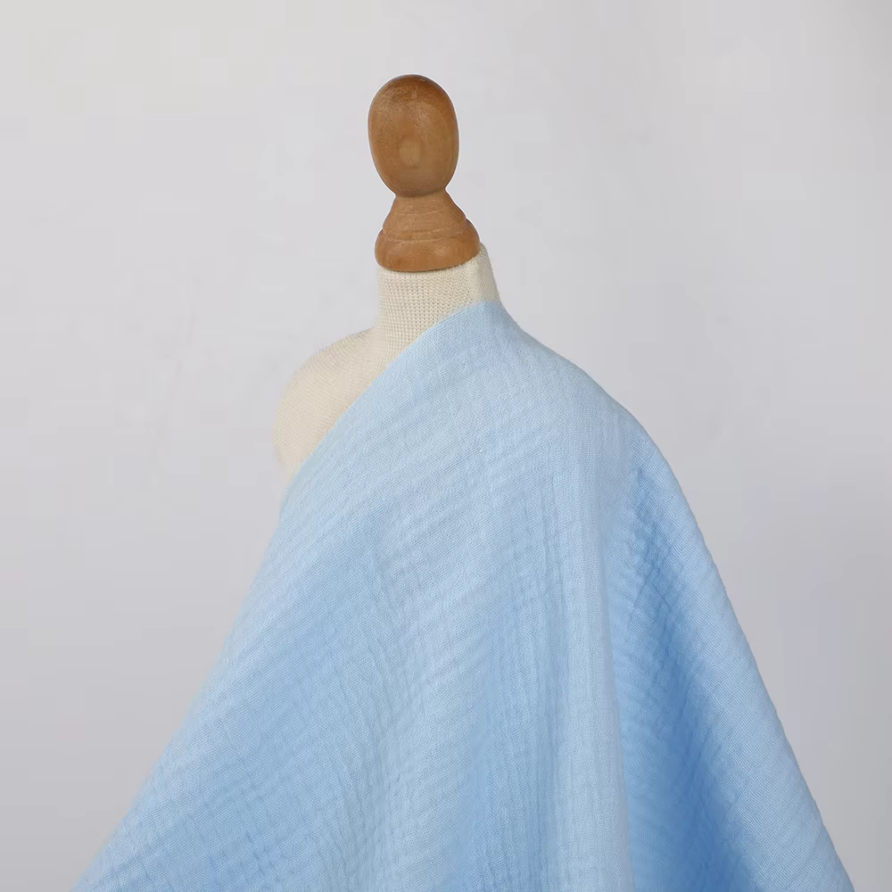 High Quality Wholesale Factory Woven Fabric Solid Color Crinkle Fabric Pure Cotton for Girls Women's Clothing Dress Shirt supplier