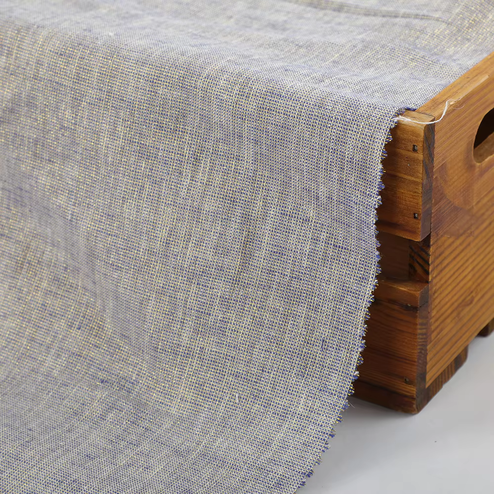 Factory Wholesale Cheap Price Custom Fashion Design Organic Linen Cotton Woven Yarn Dyed Fabric for Women's Clothing Dresses supplier
