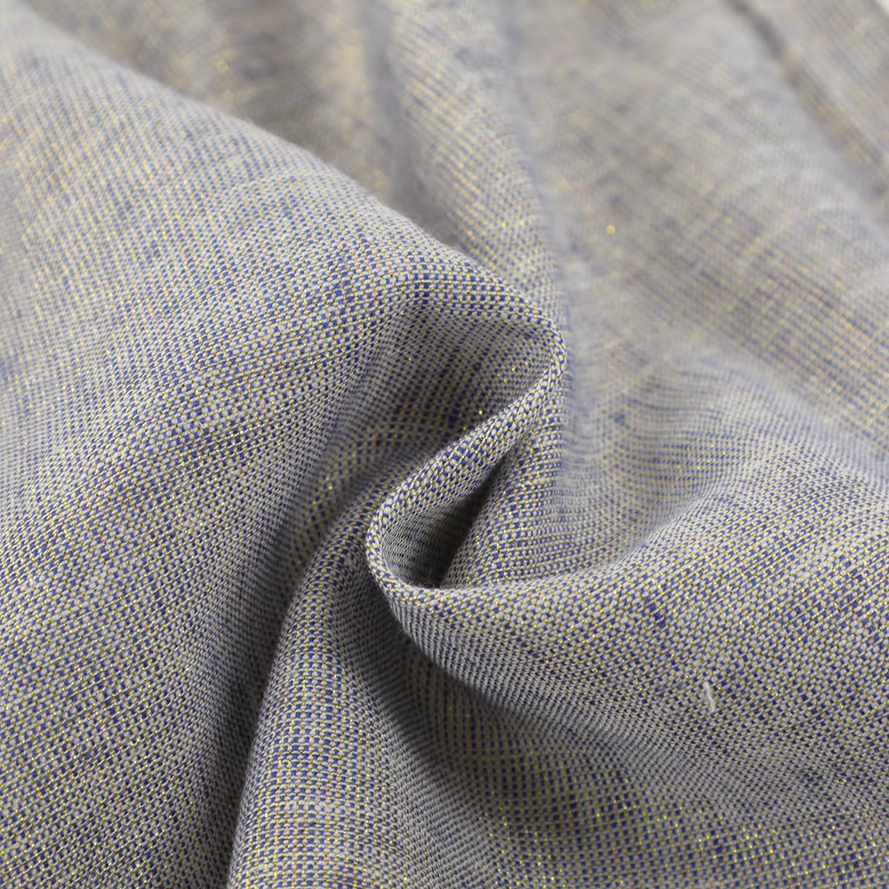Factory Wholesale Cheap Price Custom Fashion Design Organic Linen Cotton Woven Yarn Dyed Fabric for Women's Clothing Dresses factory