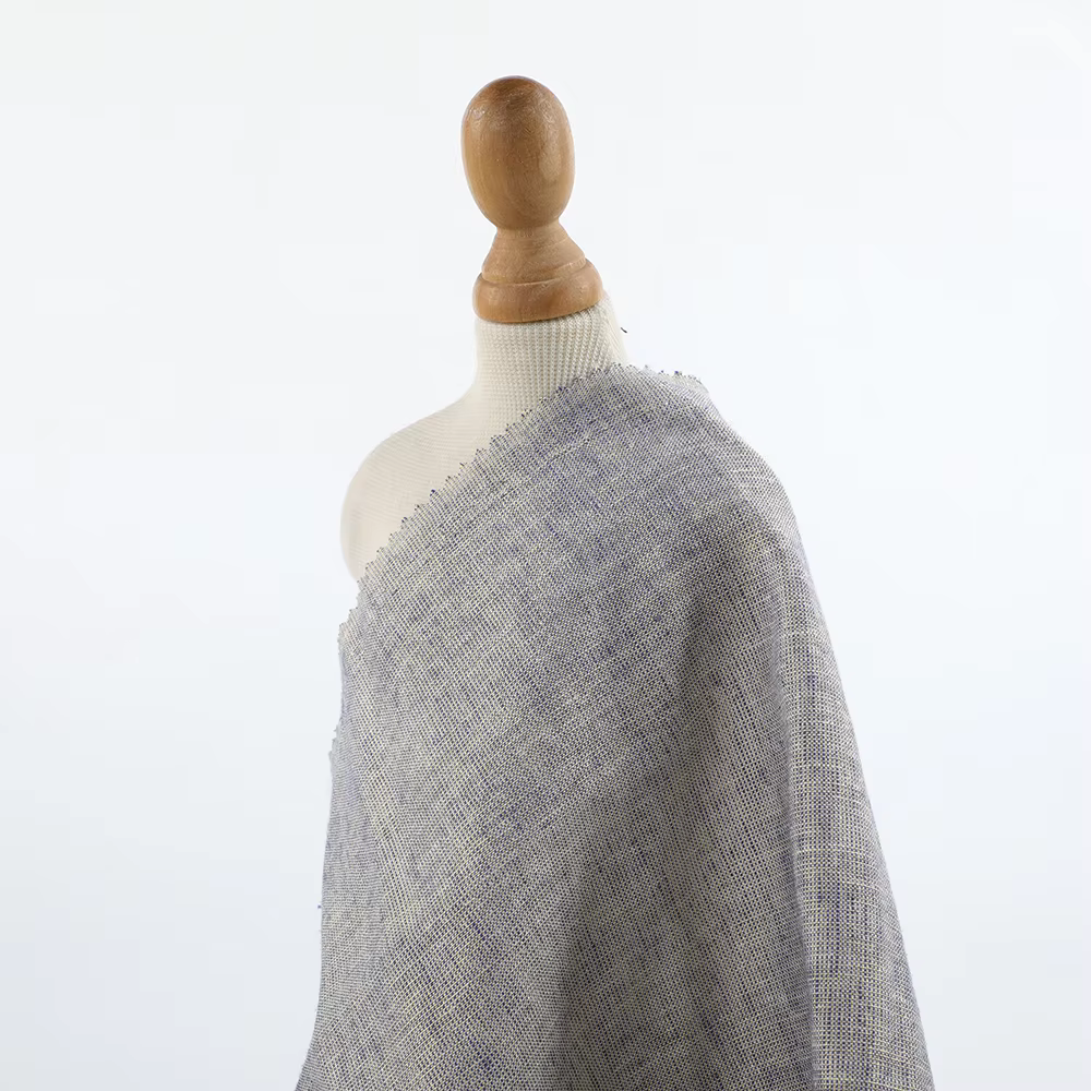 Factory Wholesale Cheap Price Custom Fashion Design Organic Linen Cotton Woven Yarn Dyed Fabric for Women's Clothing Dresses manufacture