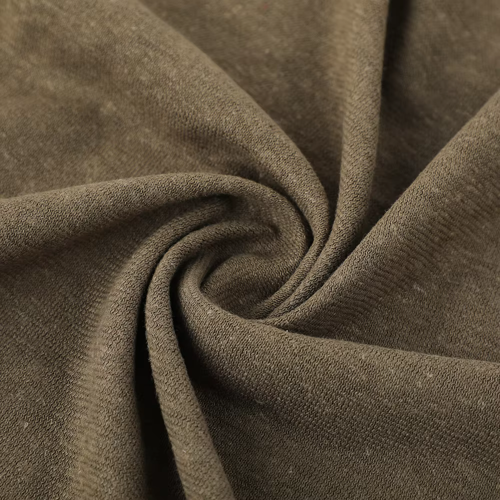 Wholesale High Quality 55% Hemp 45% Organic Cotton Knitted Fabric Girls/Women's Stretch Dress Shirt Pure Color Factory Direct details