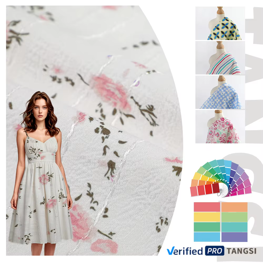 Factory Direct Sales Custom Designed Digital Printed Garments Print Fabric 100%polyester for Womens Clothing factory