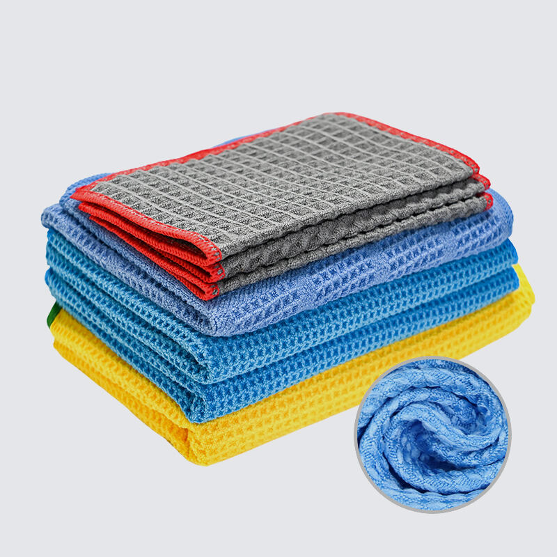 Fast Drying Waffle Microfiber Fabric For Cleaning Cloth