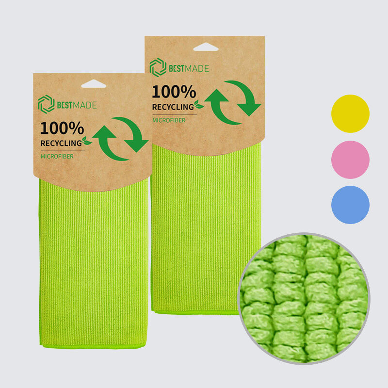 High Quality100% Recycled Quick Drying Absorbent Cleaning Cloth Microfiber Kitchen Towel