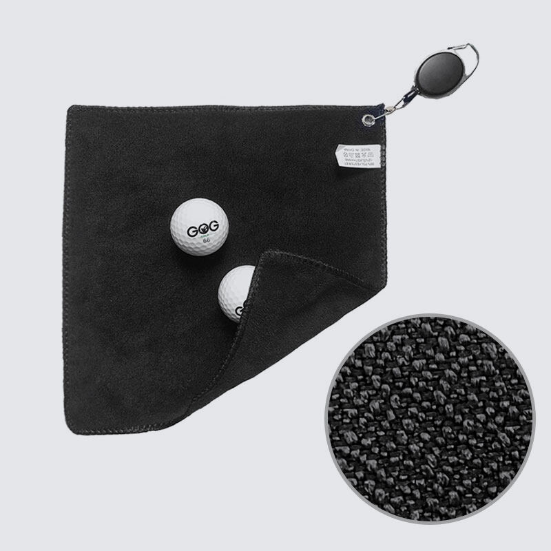 Microfiber Golf Ball Cleaning Towel with Retractable keychain