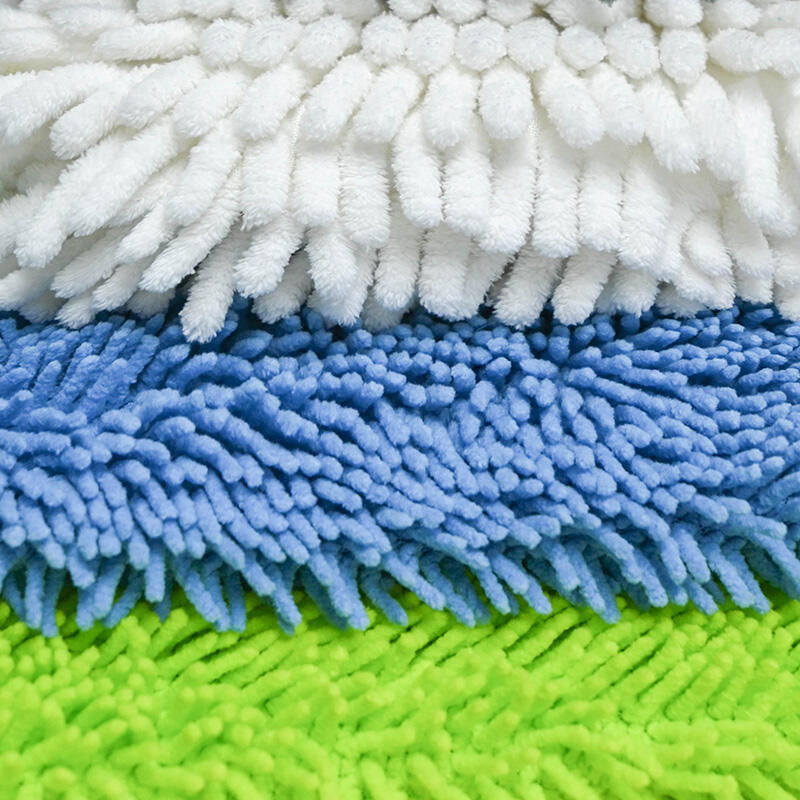 Factory Direct  Chenille microfiber Shaggy Fabric Roll for Flat Mop Pad and Mat