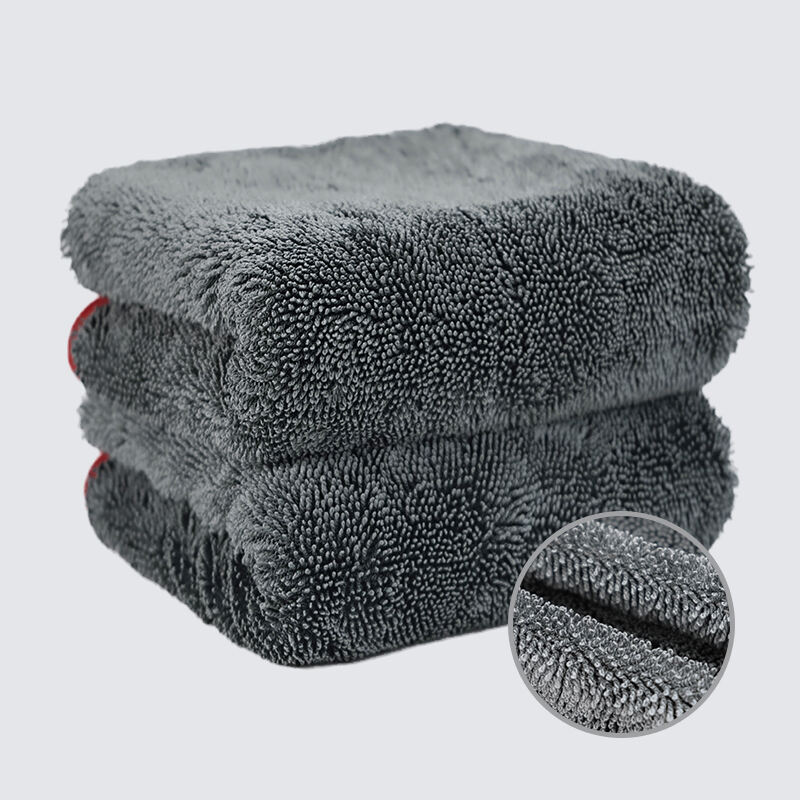 Water Absorbent Polyester Polyamide Microfiber Twist Cleaning Fabric In Pile For Car Wash Towel