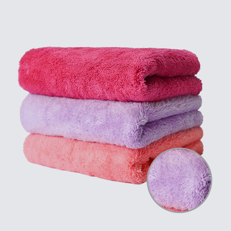 Custom logo Absorbent 100% polyester microfiber Coral fleece fabric for microfiber bath towel