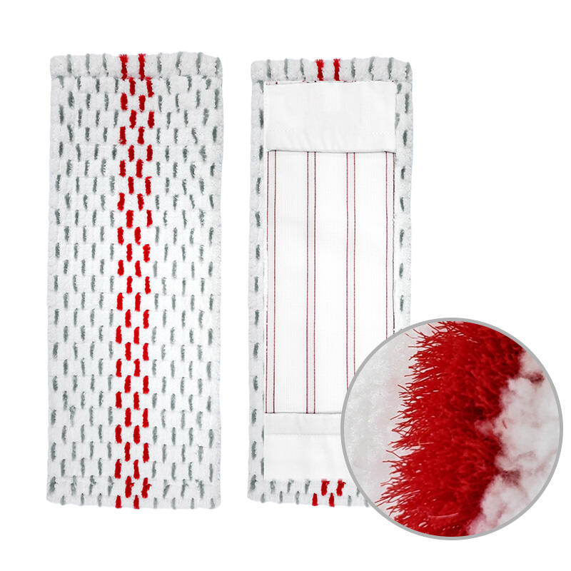 Mopa de microfibra antimicrobiana ultra-absorbente para sala limpia de 300 gsm estilo liso con baja emisión de partículas