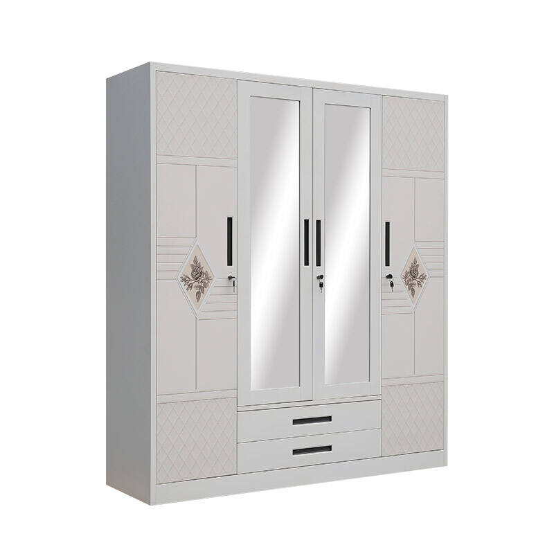 Tủ Áo Cửa Trượt In Hoa Văn Hiện Đại Lemari Thép