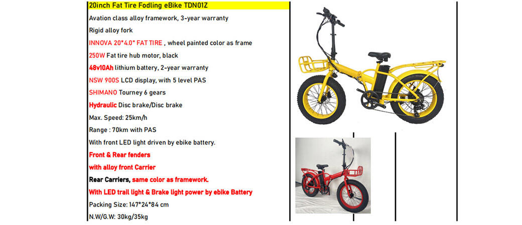 Détails du vélo électrique pliable à gros pneus de 20 pouces du fabricant chinois
