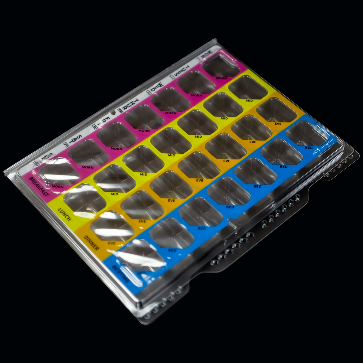 Weekly Medication Blister Pack 7-Day, 4-Daily-Dose Compliance Tray for Home Care & Senior Use