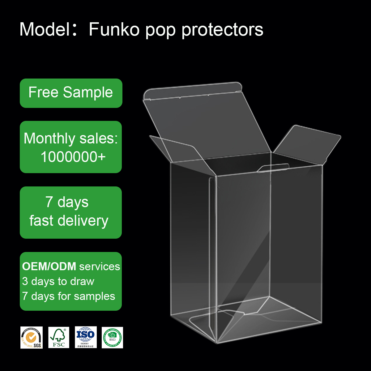 PET 4" Funko Pop Protectors 0.35mm Thick