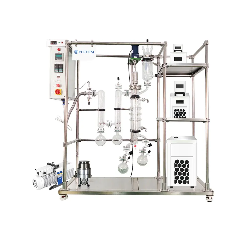 Unité de distillation moléculaire en verre YHChem YMD-200, solution personnalisée de concentration EPA/DHA