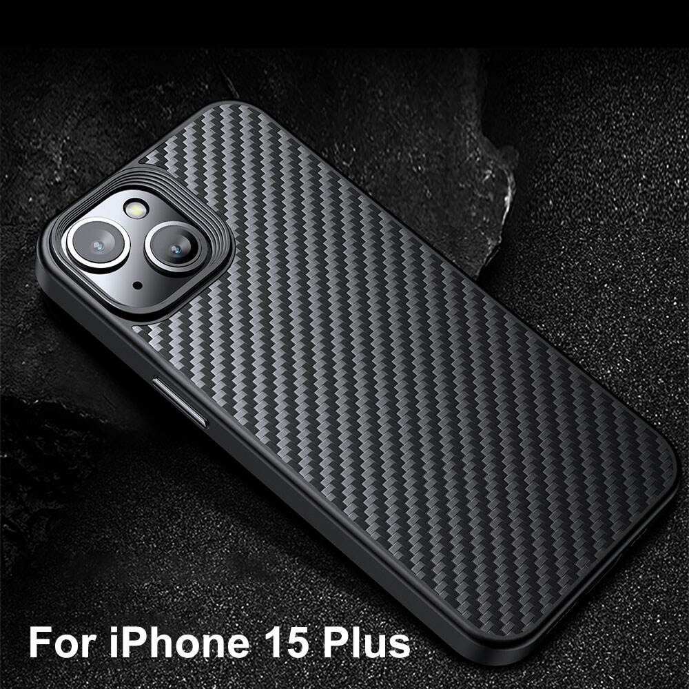 WLONS WLS14 Drop Proof Skin Friendly Carbon Fiber Frosted Suction Mobile Tpu Phone Case For Iphone 15 Plus