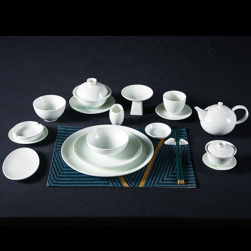 Luxury Porcelain Plates Set Restaurant Hotel Dinnerware Soup Bowl Custom