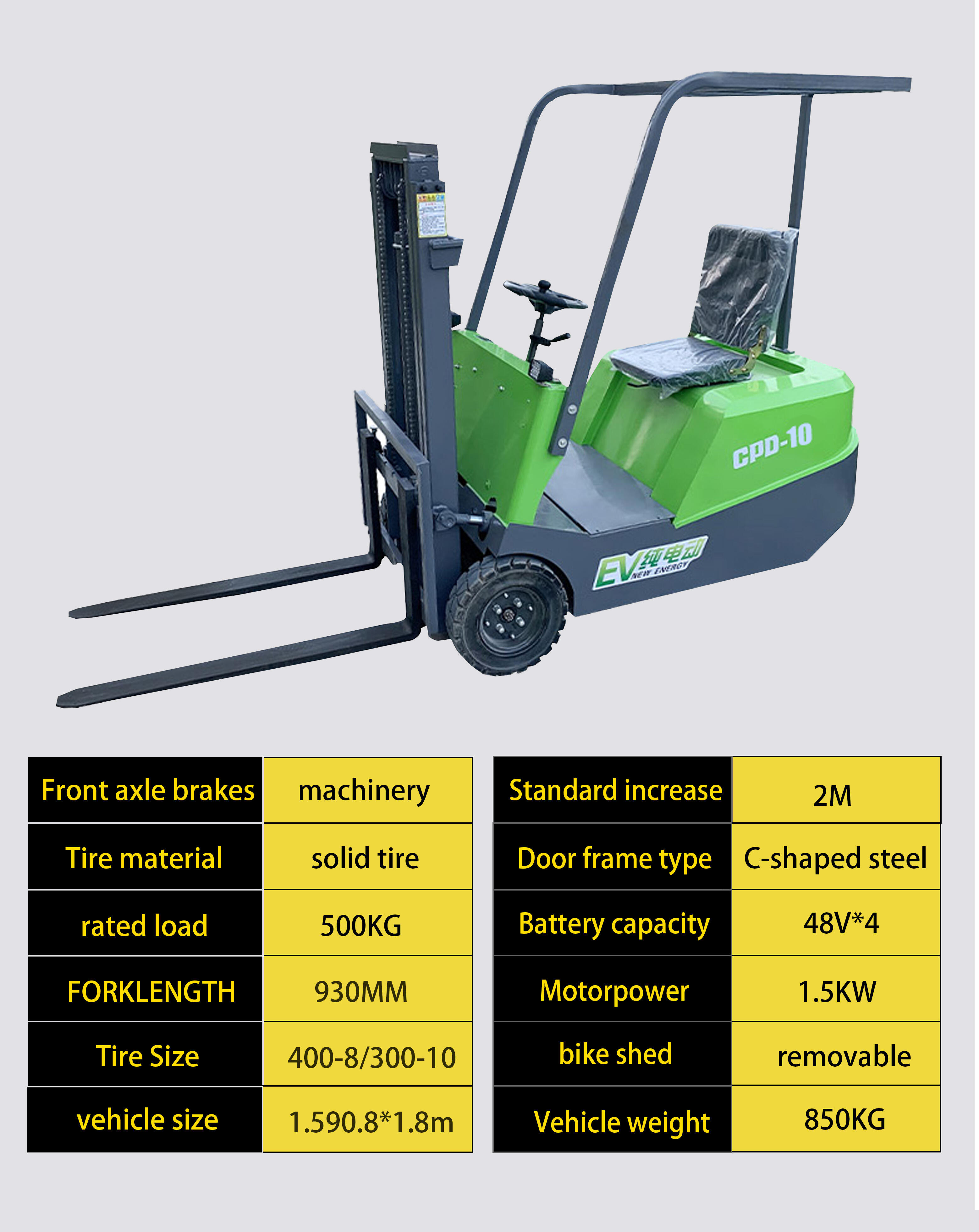 2024 New model automatical 1000kg electric forklift truck 1m 2m 3m with factory price forklift electric 2 ton cabin for sale manufacture