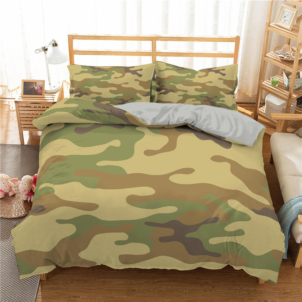 Custom camouflage 3d printed comforter bedding set designer sheet set king size luxury supplier