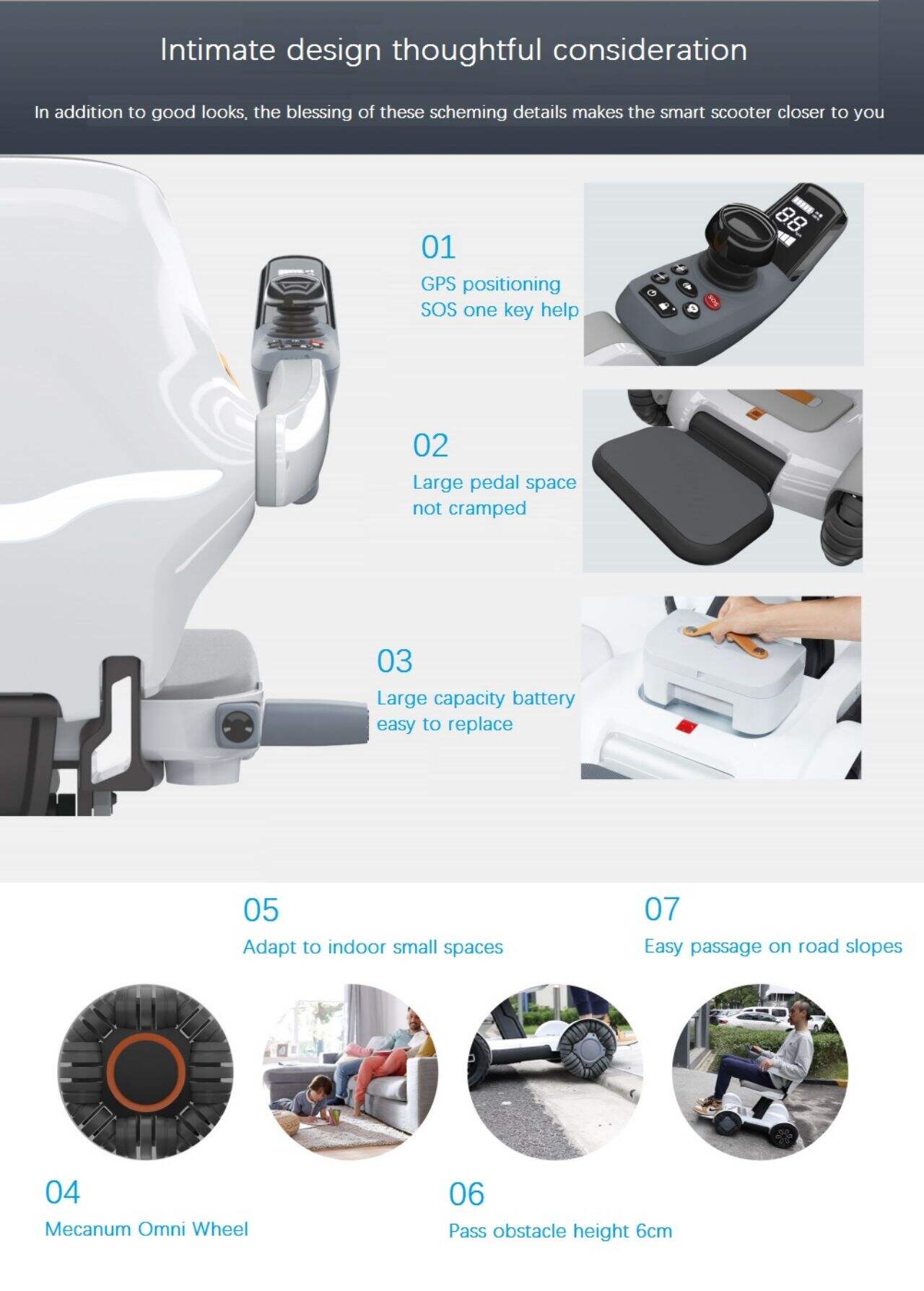 KSM-610 4 Wheeled electric mobility scooter all terrain foldable electric wheelchair mobility scooters for elderly manufacture