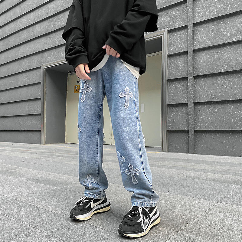 Men Baggy Jeans Streetwear Hip Hop Low Rise details