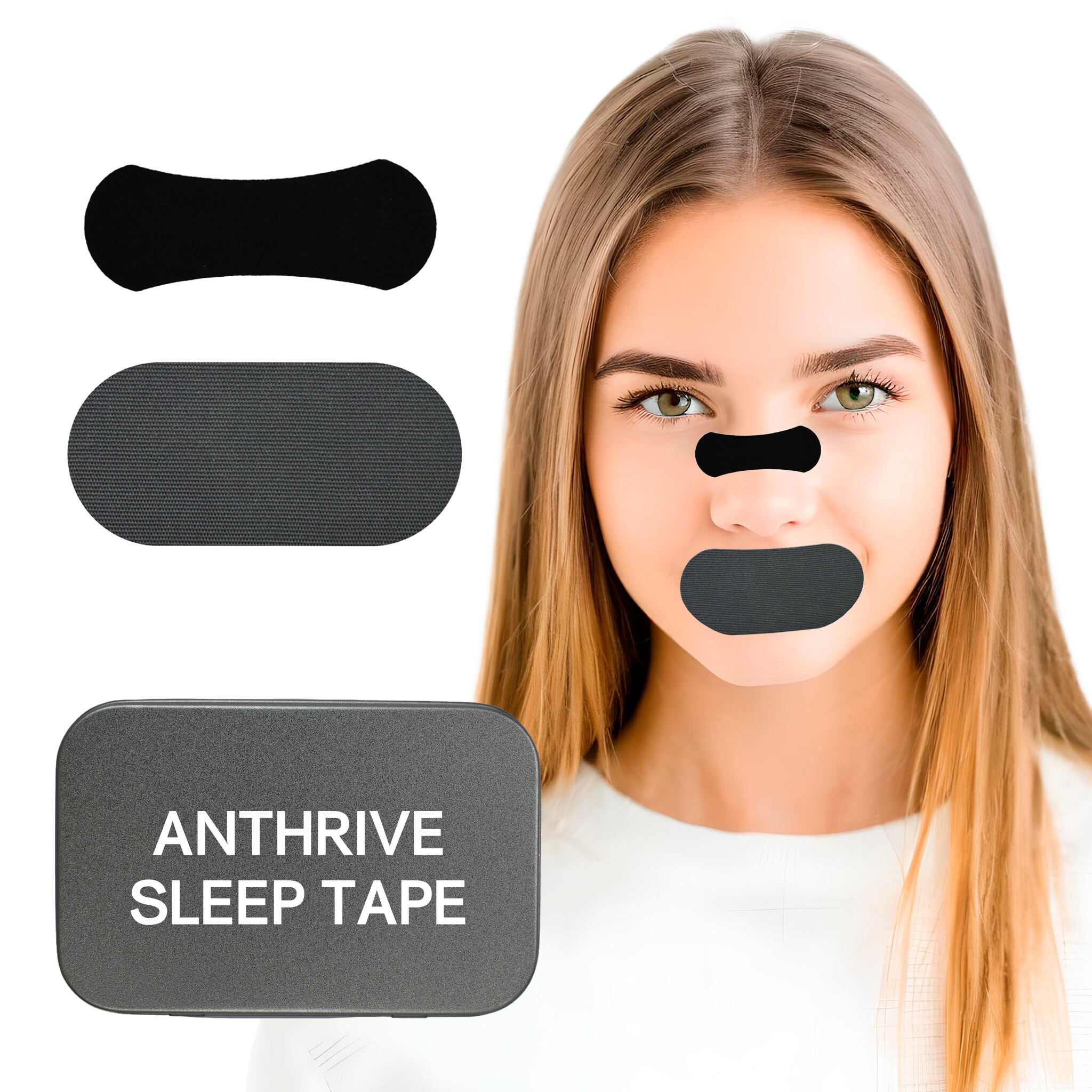 Anthrive Private Label Gentle Hypoallergenic H Shape Sleep Strips Anti Snoring Sleep Better Premium Mouth Tape For Sleeping factory