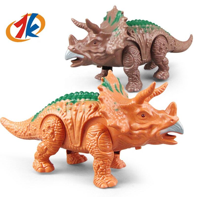 2024 new ins style DIY electric light and sound crawling dinosaur toys assembled dinosaur toys factory